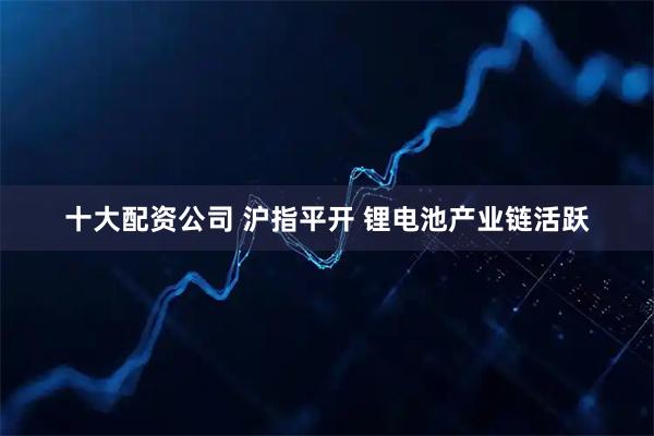 十大配资公司 沪指平开 锂电池产业链活跃